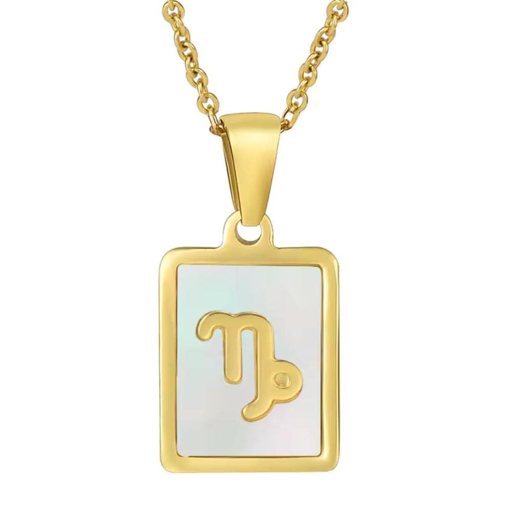 Gold Tone Zodiac Pendant Necklace, 18" Chain, Unisex Astrology Jewelry - image 5
