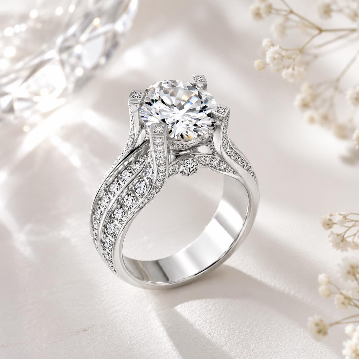 Round Brilliant Cut Engagement Ring, Silver Tone Solitaire Wedding Ring, CZ Bridal Jewelry - image 2