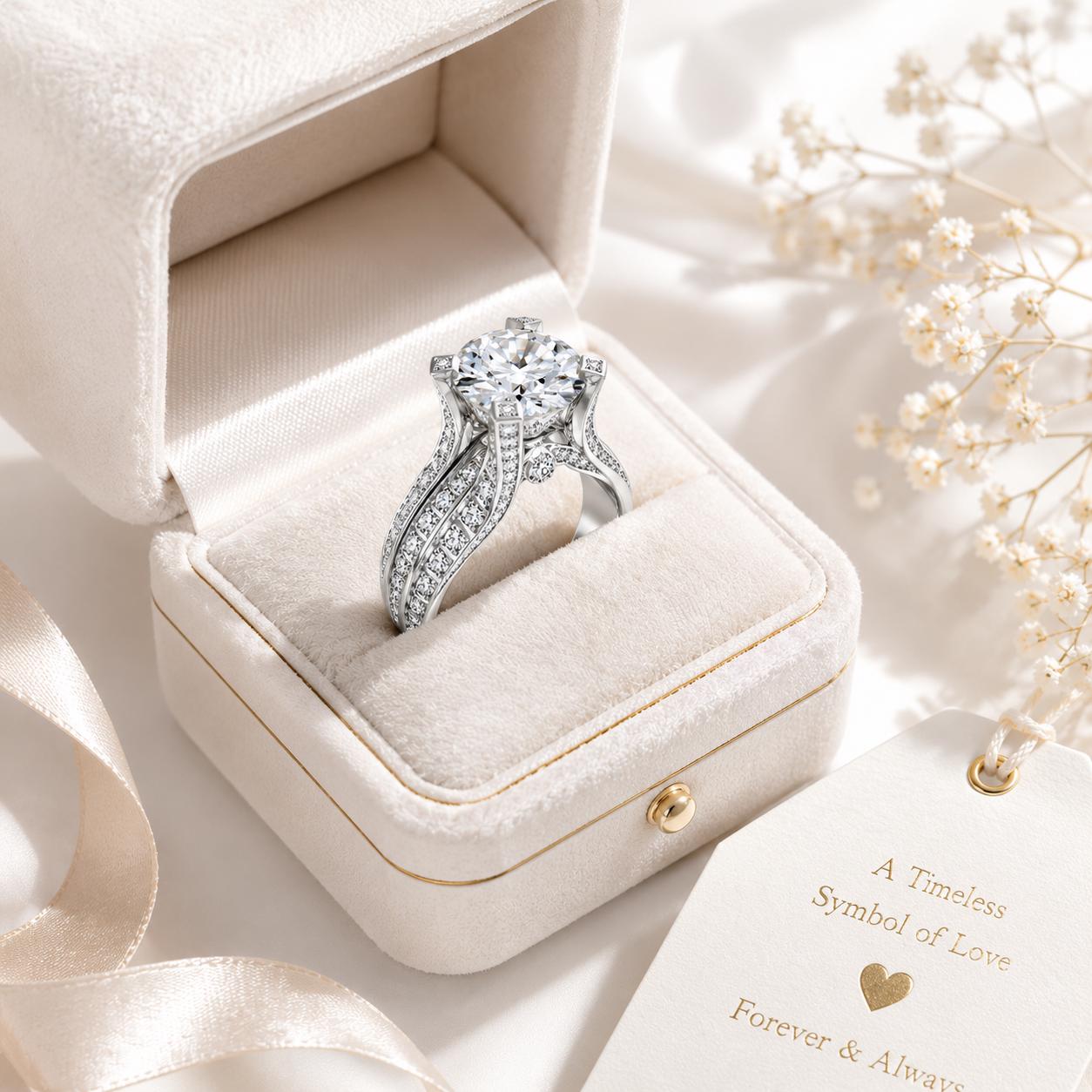 Round Brilliant Cut Engagement Ring, Silver Tone Solitaire Wedding Ring, CZ Bridal Jewelry - image 5