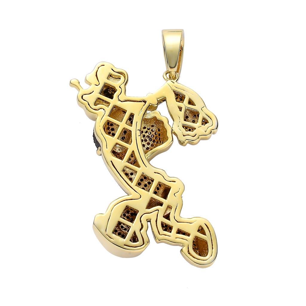 Iced Out Zircon Sailor Pendant Necklace, Gold Tone Rope Chain, Hip Hop Statement Jewelry - image 3