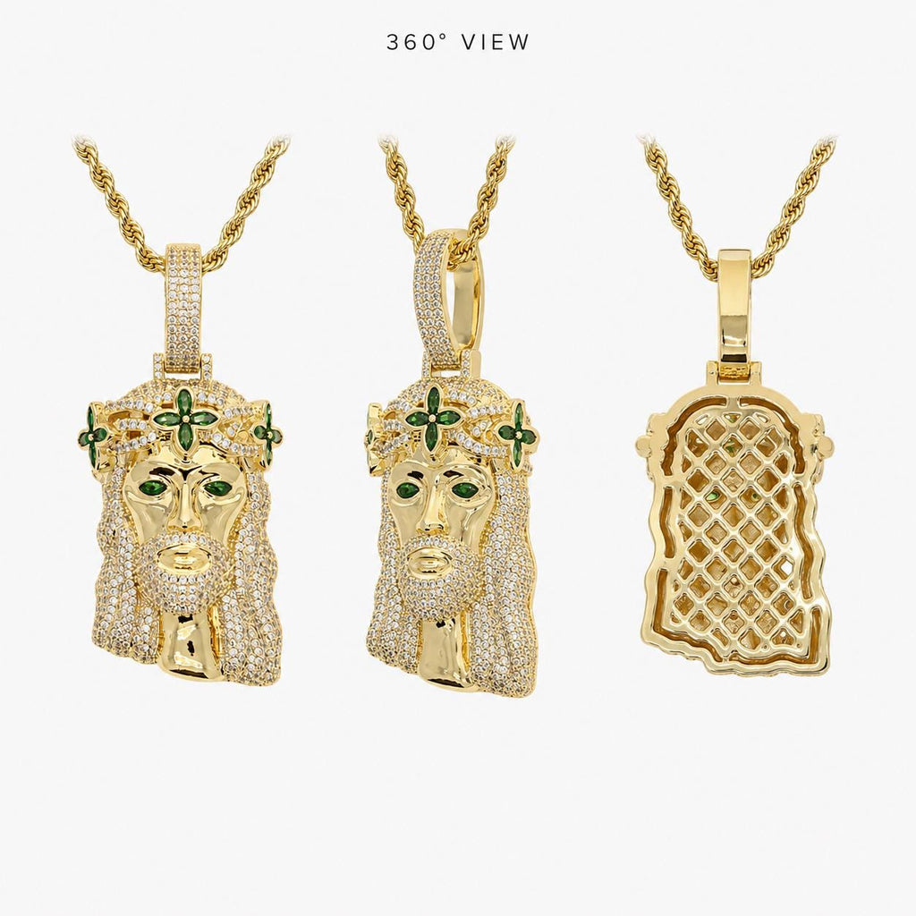 Iced Out Crown of Thorns Zircon Pendant Chapter Necklace, Gold or Silver Rope Chain - image 5
