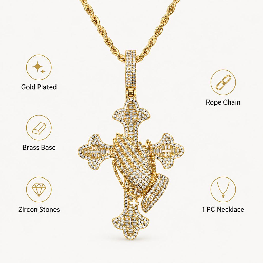 Sculpted Face Cross Iced Out Zircon 3D Portrait Hip Hop Rope Chain Necklace - image 4