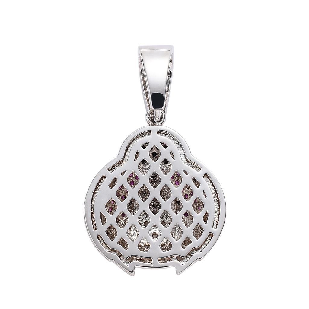 Iced Out Zircon Ladybug Pendant Necklace, Purple Black Accents, 24" Rope Chain - image 4